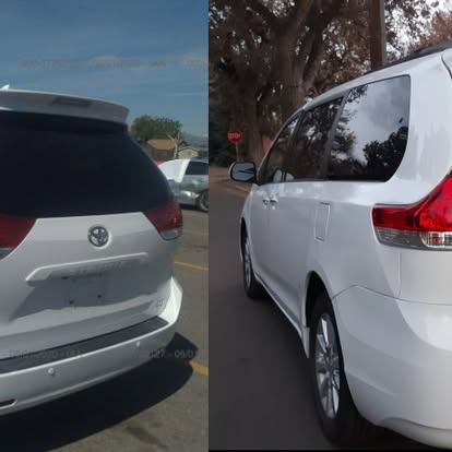 White Toyota Van – Before & After